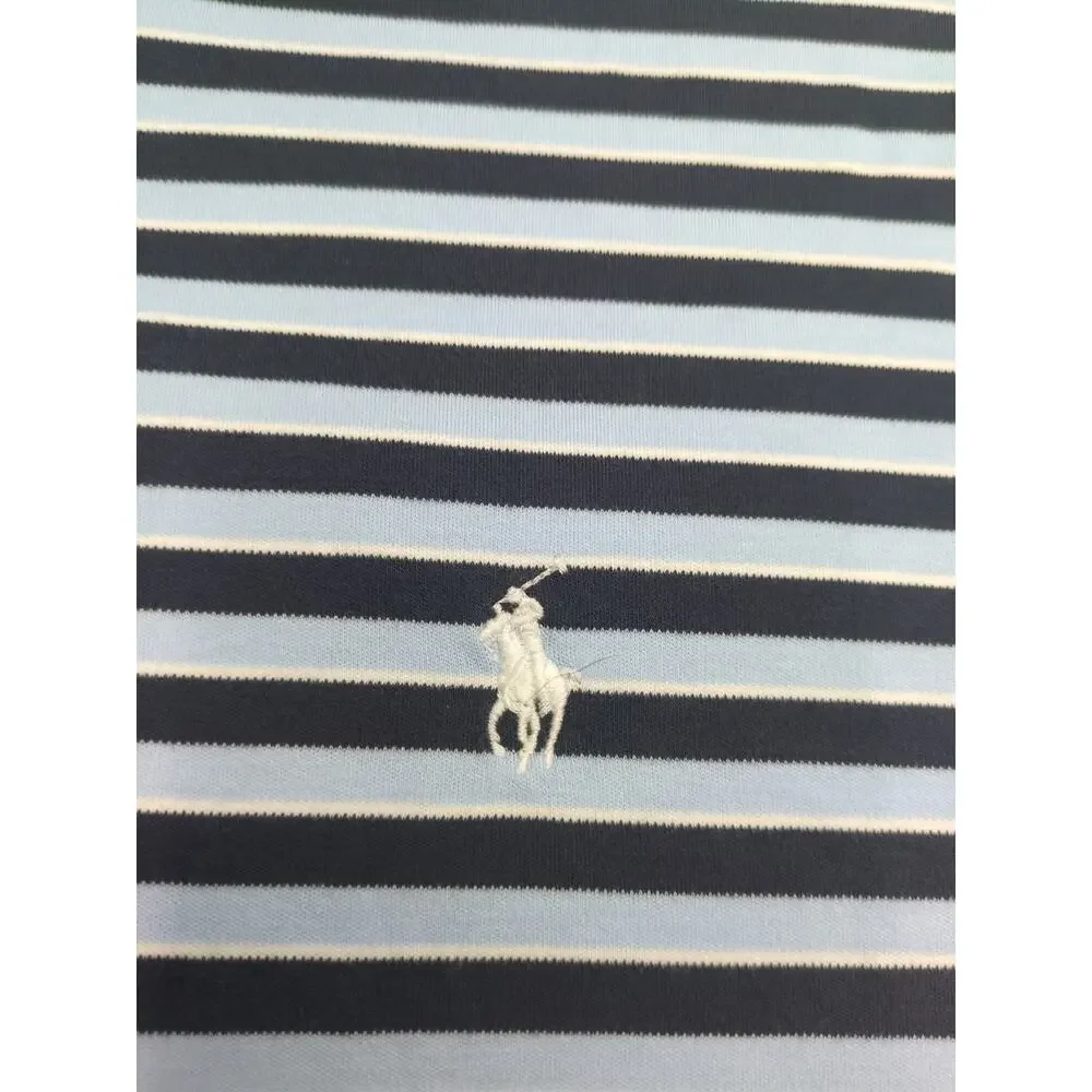 Polo Ralph Lauren Polo Shirt Mens M Blue/white Striped 100% cotton